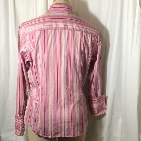 Thomas Pink Striped Button Down Shirt Tailored - Picture 3 of 7